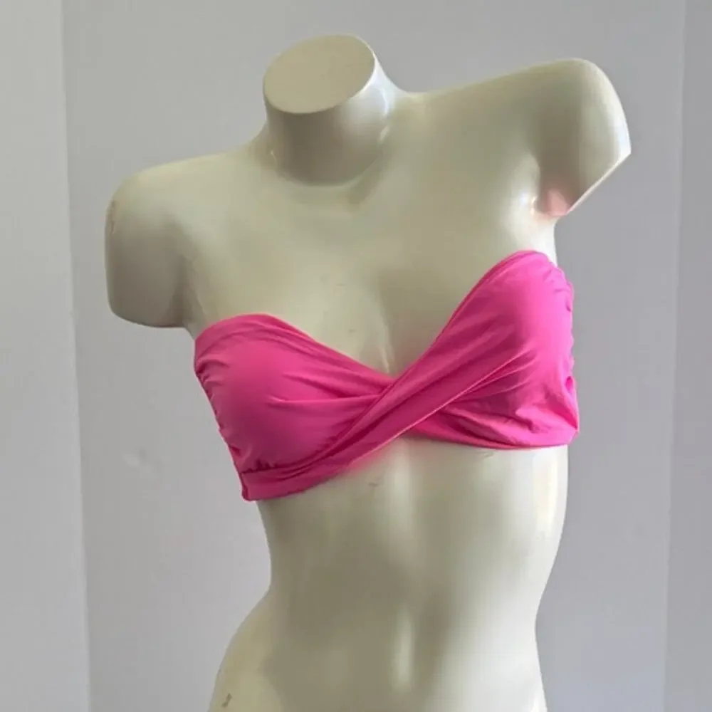 Frankies Bikinis Margo Strapless Bandeau Bikini Top - Pink Punch - Large